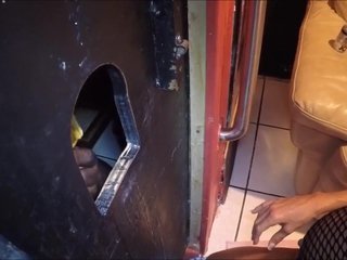 Nice cumshot from a dick at glory hole