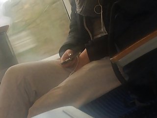 playing pussy at train