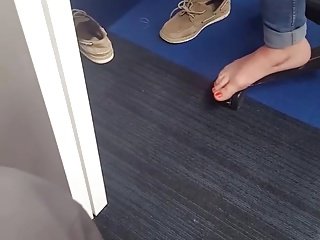 Candid Blonde College Feet Painted Toes Library