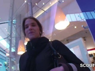 Young Czech Teen fuck in Mall for Money by 2 German Boys