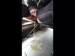 Restaurant girl pees on floor