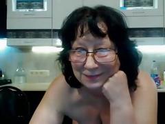 Granny masturbándose gafas webcam