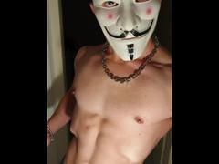 quattro4fans anonymous mask 20cm 8inch cock hot young muscle stud milking it cumming onlyfans video